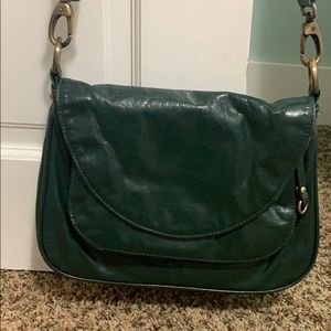 Hunter green leather crossbody bag by latico